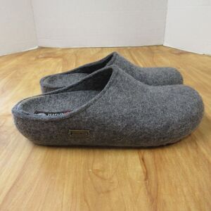 HAFLINGER Grizzly Michl Clog Mens Sz 6 US/39 Breathable Wool Rubber Sole Slipper